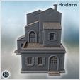 2.jpg Multi-level structure with tiled roofs, protruding wings and arched double entrances (78) - Modern WW2 WW1 World War Diaroma Wargaming RPG Mini Hobby