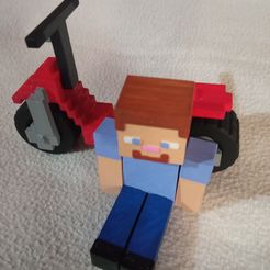 Minecraft Steve and his scooter