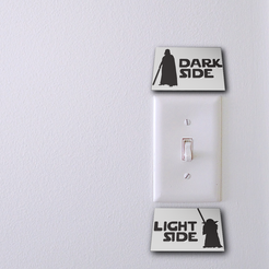 2022_05_28-14_06_42.png STL file Star wars dark side and light side LIGHT SWITCH decor - 2D - wall art・3D print model to download