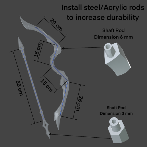 Render14.png Arc et flèche Honkai Star Rail Cyrene pour impression 3d