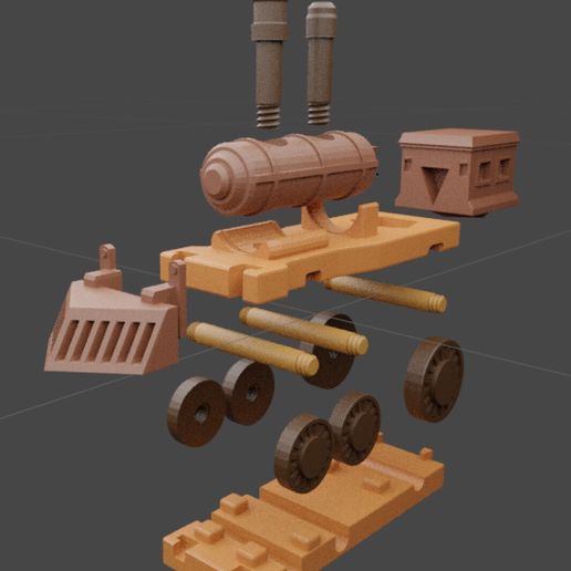 🚆 Simple multi-part Toy Train・ 3D File for ・Cults