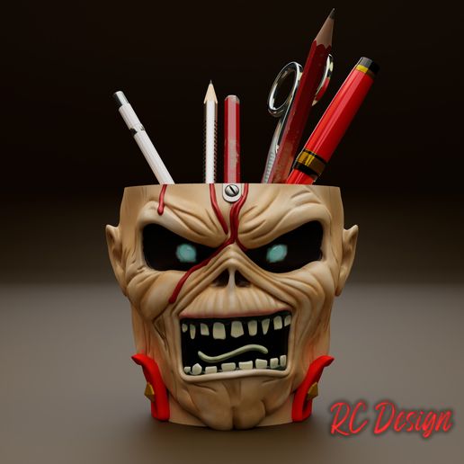 Iron Maiden エディ 金属製ケース ✏️ Pencil Holder Eddie Iron Maiden・ STL File for 3D printing・Cults