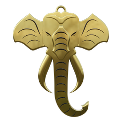 render2.png Archivo STL Colgante elefante oro plata listo para imprimir modelo 3d collar modelo de impresión 3D・Modelo para descargar e imprimir en 3D