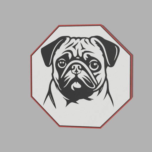 🐶 3D Dog Lamp - Modern Lighting Decoration (Octagonal Format)