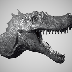 Sp-1.png Fichier STL Tête de Spinosaurus・Modèle à imprimer en 3D à télécharger
