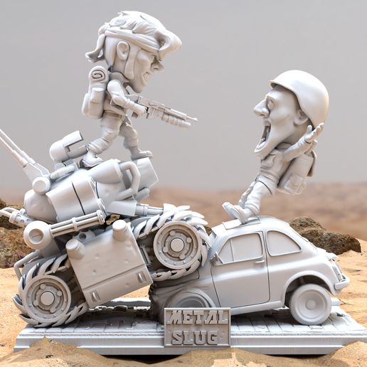 Metal Slug Diorama STL for 3D printing - 3D model önizlemesi