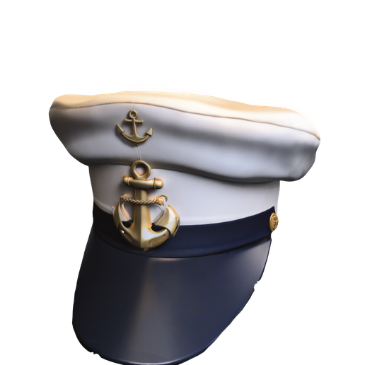 Elegante sombrero de capitán azul marino