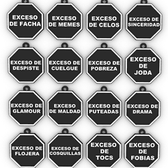 SELLOS-1.png 64 Stamp Key Rings / Excess Octogons