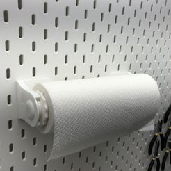 9fc9eb887367a3bb124a9fb79643fd78_display_large.JPG Free STL file GRAB and GO paper towel holder. (For Wall or IKEA Pegboard mount!)・3D printer model to download