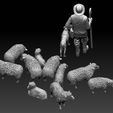 4564.jpg shepherd and sheep 3D print model