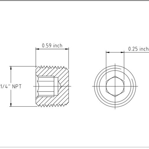 250N.jpg NPT Pipe Plug 1/4" with Hex Socket