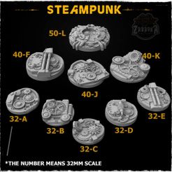 STEAMPUNK— — _ *THE NUMBER MEANS 32MM SCALE | STEAMPUNK BASE TOPPERS