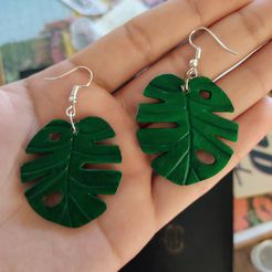 1674691954525.jpg STL file monstera earrings・3D printing template to download