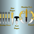 S-and-B-blades-promo.png Shadow and Bone Inej Ghafa Knife, Push Dagger, Kunai, Karabit and Blades Set | Netflix Series | By Collins Creations 3D