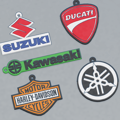 Llaveros-2.png STL file Yamaha Kawasaki Harley Suzuki Yamaha Motorcycle keychain collection・Model to download and 3D print
