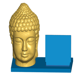 BBfront.png STL-Datei Buddha Bust Business Card Holder (Expandable) kostenlos・3D-druckbares Design zum herunterladen