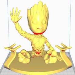Captura.jpg Archivo STL Soporte doble mandos ps4 groot・Objeto imprimible en 3D para descargar