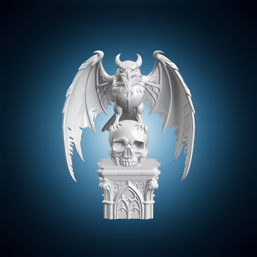 Gargoyle Raven on Skull