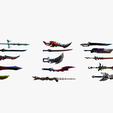 SwordsNoWireframe.png 15 Stylized Sword Models Pack 1 - Low Poly