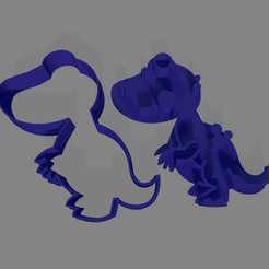 dino r.png Бесплатный STL файл Dinosaur dino cookie cutter r・Шаблон для 3D-печати для загрузки