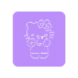 HellowKitty005-7cm10x10.stl Set Stencil + Cutter "Hellow Kitty #1".