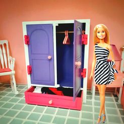 rendered_2.jpg STL file BARBIE DOLL CLOTHES CLOSET・3D printing template to download