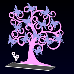 Arbol 2D.PNG Файл STL Butterfly Tree Jewelry Box 2D・Шаблон для 3D-печати для загрузки
