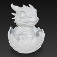 dragon-in-egg-stl-plan-2.jpg Вылупившийся из яйца дракон STL | Фэнтезийный малыш-дракон в разбитом яйце - 3D печатная модель