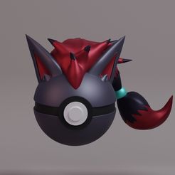 pokeball-zoroark-render.jpg STL file Pokemon Zoroark Pokeball・3D print object to download