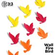 1.jpg Fire Birds for Wall Decor with Textured Wings (Set of 3)