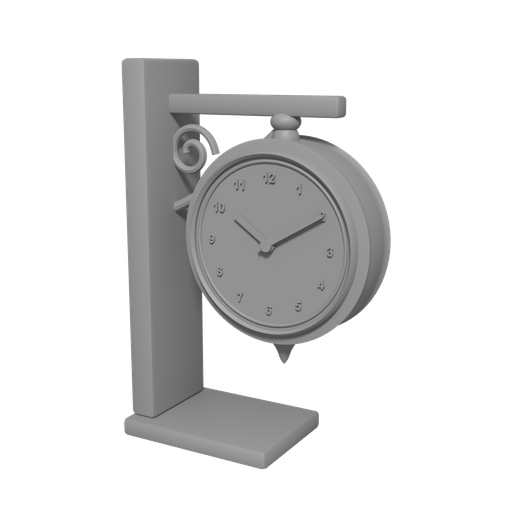 Railway Station Hanging Clock on Bracket Stand