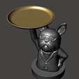 1.png Fichier STL FRENCH BULLDOG BUTLER WITH TRAY - KEY HOLDER - ORGANIZER - JEWELRY・Design à télécharger et à imprimer en 3D