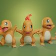 charmander-trio.jpg Pokemon - Charmander with 3 different poses