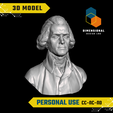 Thomas-Jefferson-Personal.png 3D Model of Thomas Jefferson - High-Quality STL File for 3D Printing (PERSONAL USE)