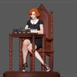 6.jpg QUEENS GAMBIT ANYA TAYLOR JOY CHESS GIRL CHARACTER STATUE 3D print model