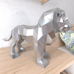 lion.png Файл STL Lion Lowpoly・Модель для загрузки и 3D печати