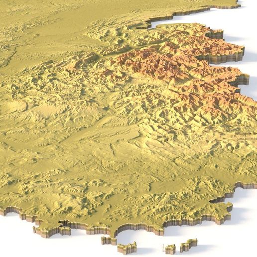 🇫🇷 France Topographic Map – 3D Model for 3D Printing & CNC Carving・ 3D ...