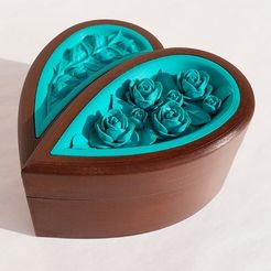img (2).jpg Télécharger fichier STL gratuit Boite à bijoux en forme de coeur et décor de roses • Objet pour impression 3D, oasisk