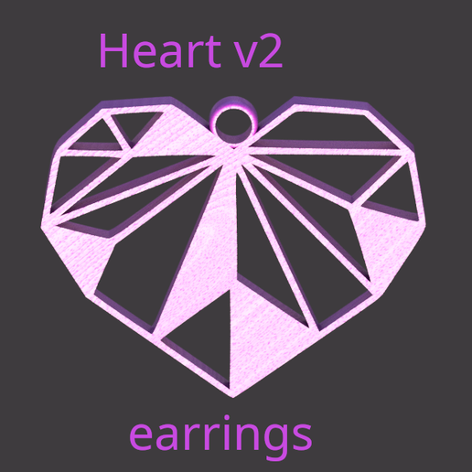 Heart earrings (v2) (Free!!) 3D model