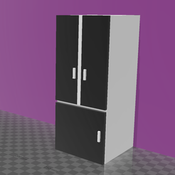 kitchen-fridge.png OBJ file Kitchen fridge: doll furniture・Model to download and 3D print
