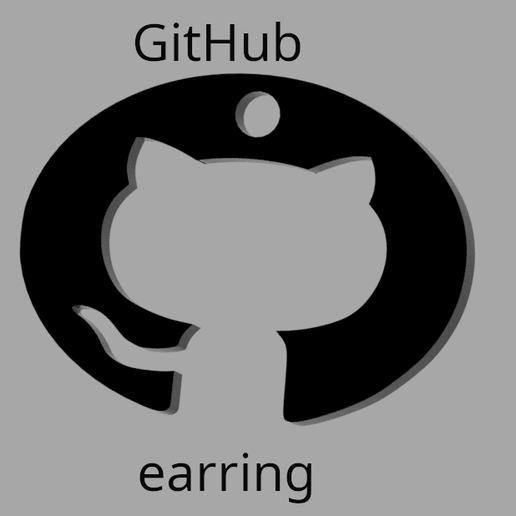 GitHub earring 3D model