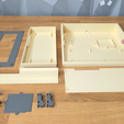 pieces.png Kit d'ordinateur portable Raspberry Pi Zero d'inspiration rétro : Fichiers STL imprimables en 3D, instructions détaillées et nomenclature pour un ordinateur portable bricolé