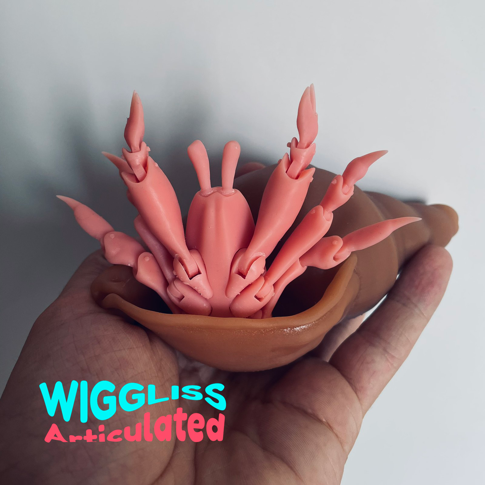 WIGGH'sS STL file WIGGLISS - hermit crab / articulated toy / 3D model print / sla / pla / STL / OBJ・3D printable design to download, WIGGLISS