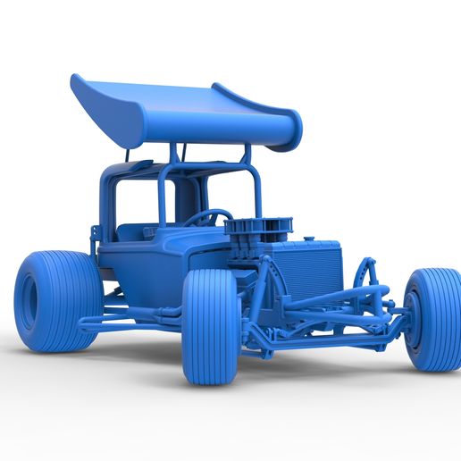 76.jpg Vintage Winged Supermodified stock car para Dirt girando Escala 1:25