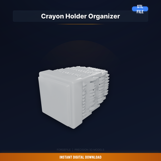 Crayon Box Organizer Holder, Tiered Display, Easy - 3D Printable STL File