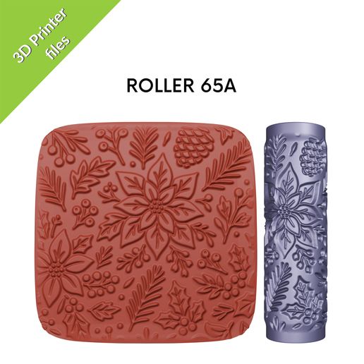 etsy-view65A.jpg Holiday Decor Texture Mini Rollers for clay, mistletoe, amaryllis, jungle bells, pinecones, bows,  Set #65