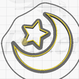 قمر.png moon and star cookie cutter / Clay Cutter