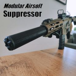 Modular Airsoff =—™ Suppressor STL file Modular Airsoft Suppressor・3D printable model to download