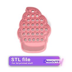Popit-Ice-cream-in-a-cup-cookie-cutter.jpg STL file Popit Ice cream in a cup cookie cutter stl file・3D printer design to download