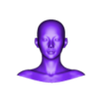 1.stl 5 3D Head Face Eyes Female Character Women art portrait doll 3D Low-poly 3D model